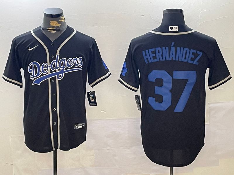 Men Los Angeles Dodgers #37 Hernandez Black Game 2024 Nike MLB Jersey style 1121->los angeles dodgers->MLB Jersey
